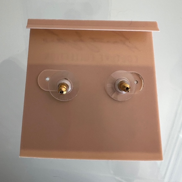 KENNETH JAY LANE Couture Collection Gold Plated Thick Ridge Half Hoop Earrings - Picture 2 of 7